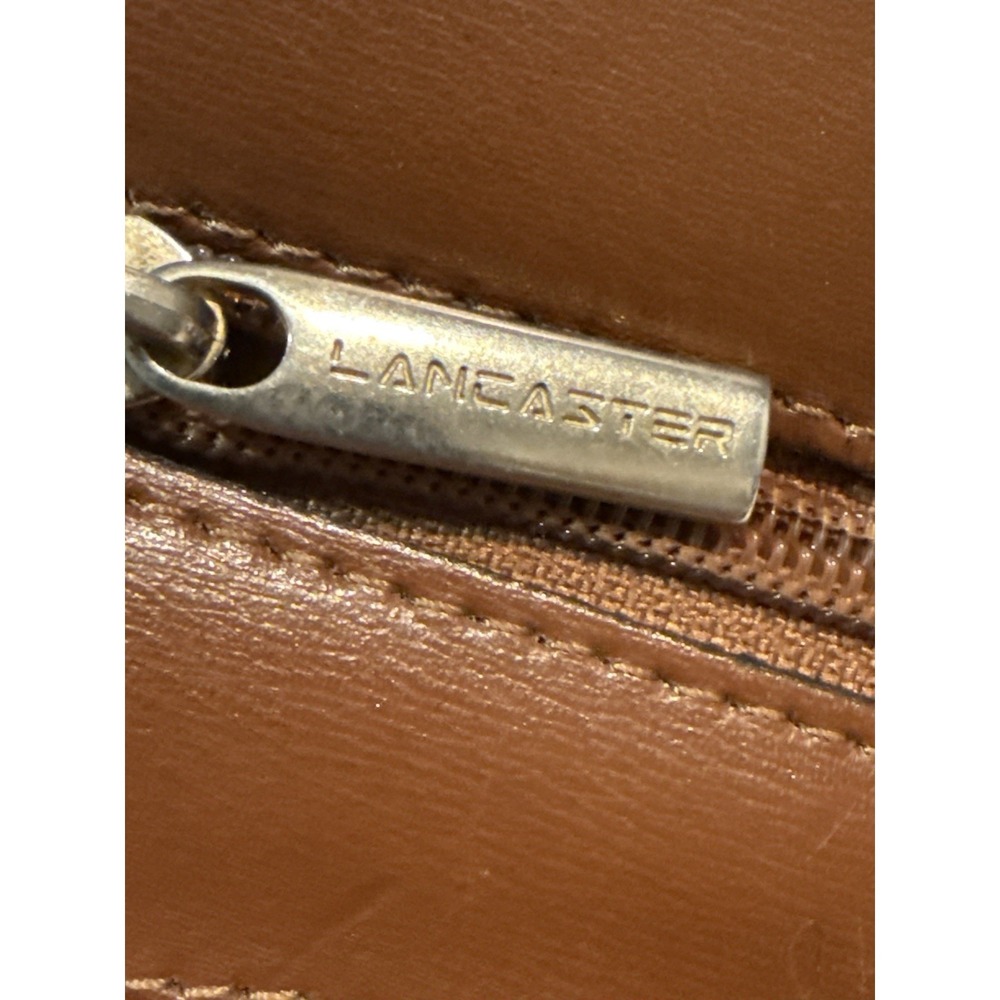 Lancaster Paris Vtg Smooth leather crossbody + Hand bag Purse Marron/Brown - Picture 10 of 16